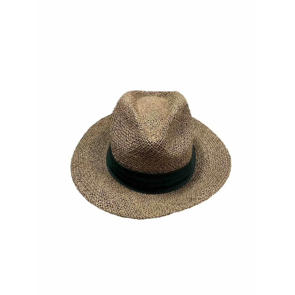 Straw Hat Mens Green Band Sun Protection Styled In Australia Summer Club